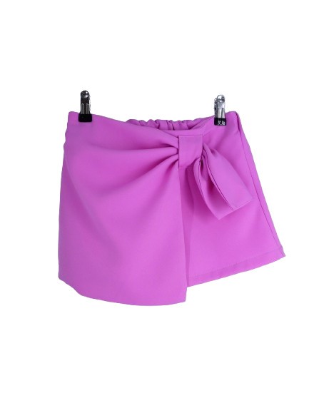 Completo camicia con fiori e gonna/short con fiocco