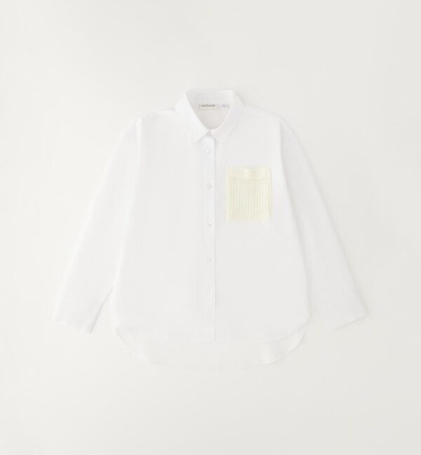 Camicia manica lunga con taschino in maglia