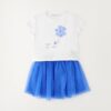 Completo t-shirt con cagnolino e gonna in tulle