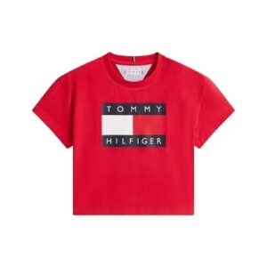 T-shirt mezza manica con stampa maxi logo