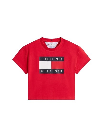 T-shirt mezza manica con stampa maxi logo
