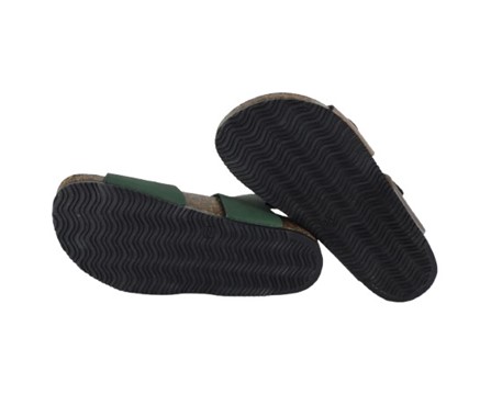 Sandalo in eco pelle bicoolore con doppia fibbia