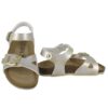 Sandalo in eco pelle con stelline e doppie fibbie