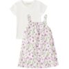 EB15F27725E6A74B8BDBF879C053A9AB_ Completo t-shirt a costine e vestito fantasia floreale