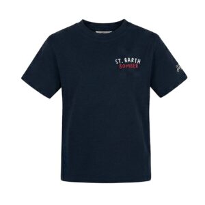 T-shrt mezza manica con ricamo bomber sul retro