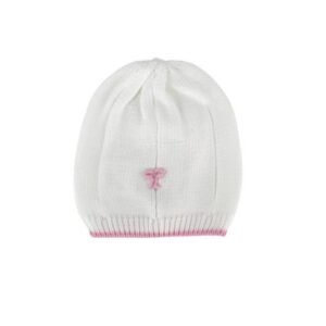 Cappellino con fiocchetto ricamato