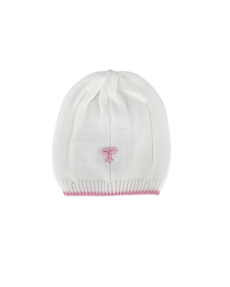 Cappellino con fiocchetto ricamato
