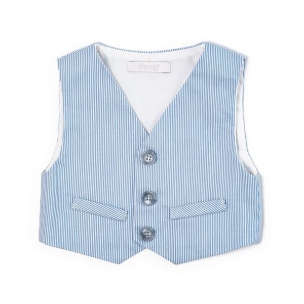 Completo gilet e bermuda a righe