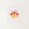T-shirt mezza manica con fenicotteri