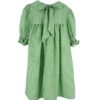 Vestito vichy con ricamo punto smock