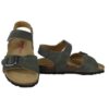 Sandalo in pelle con doppia fibbia
