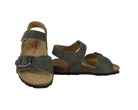 Sandalo in pelle con doppia fibbia