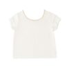 T-shirt mezza manica con strass al collo