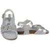 Sandalo in eco pelle laminata con doppie fibbie