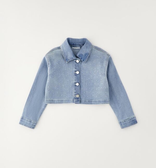 Giubbino in denim con strass