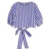 Completo blusa a righe con fiocco sul retro e pantalone