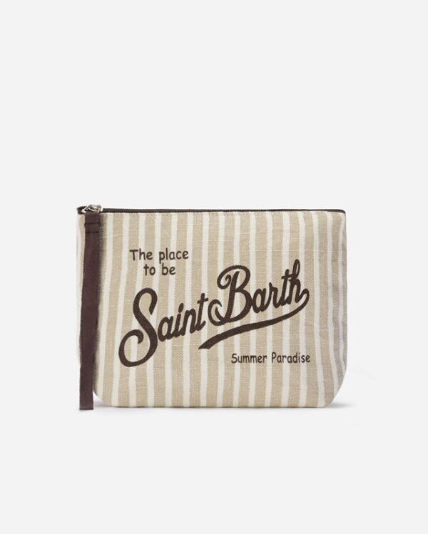 Pochette in lino a righe