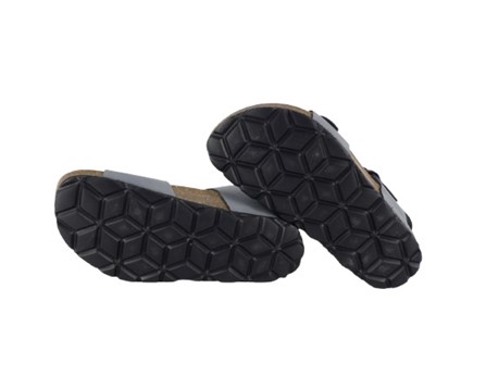 Sandalo in eco pelle con doppia fibbia