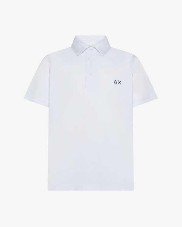 T-shirt polo mezza manica con logo ricamato