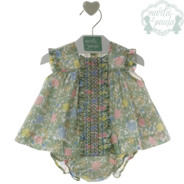Completo vestito fiorato e coulotte con giacchino