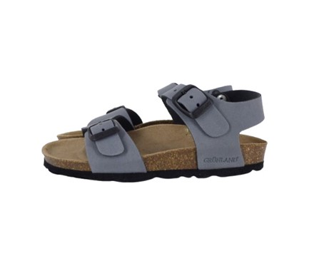 Sandalo in eco pelle con doppia fibbia