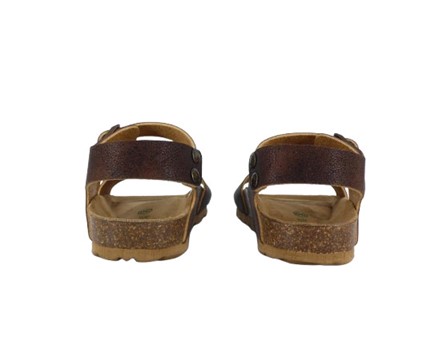 Sandalo in eco pelle con doppia fibbia