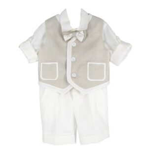 Completo gilet, camicia con papillon e pantalone