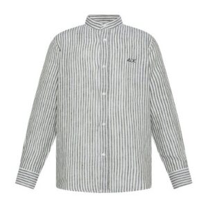 Camicia coreana a righe in lino