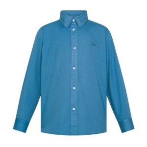 Camicia in cotone con logo ricamato