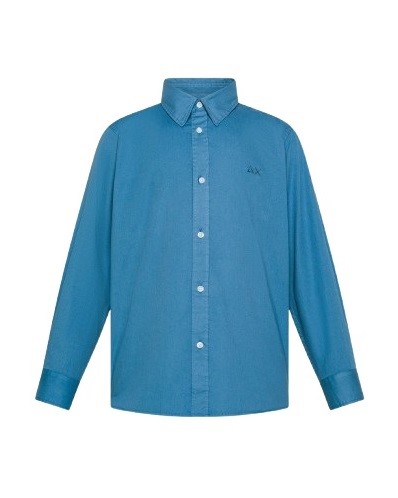 Camicia in cotone con logo ricamato