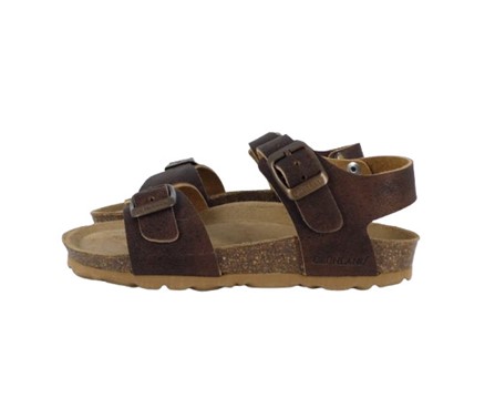 Sandalo in eco pelle con doppia fibbia