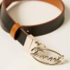 Cintura in eco pelle reversibile con logo