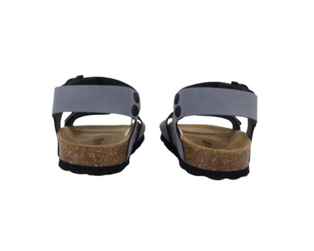 Sandalo in eco pelle con doppia fibbia