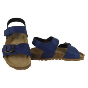 Sandalo in eco pelle con velcro e fibbia