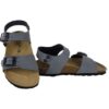 Sandalo in eco pelle con doppia fibbia