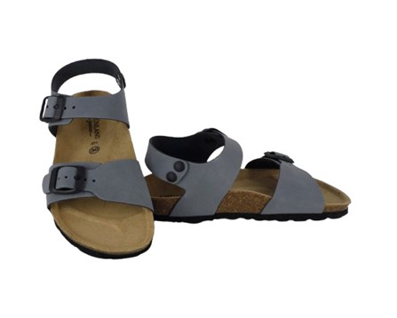 Sandalo in eco pelle con doppia fibbia