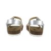 Sandalo in eco pelle laminata con velcro e fibbia