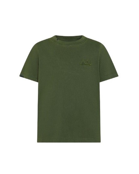 T-shirt mezza manica con ricamo logo vintage sul retro