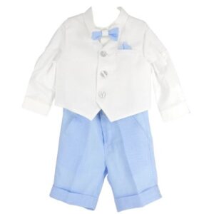 Completo gilet, camicia, papillon e bermuda