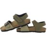 Sandalo in eco pelle con velcro e fibbia