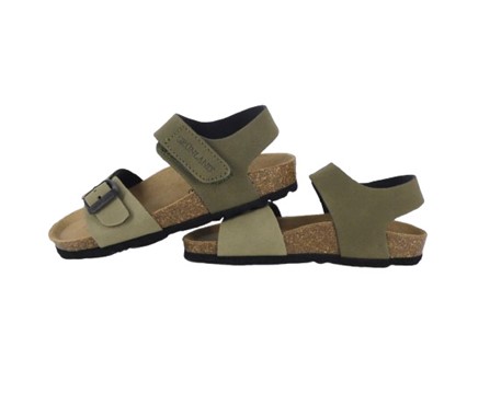 Sandalo in eco pelle con velcro e fibbia