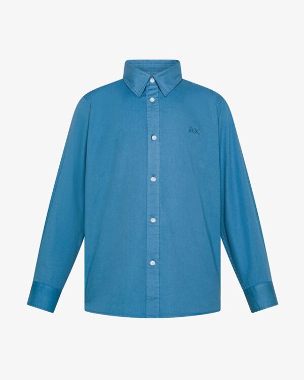 Camicia in cotone con logo ricamato