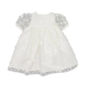 Vestito in tulle con fiori maniche a sbuffo