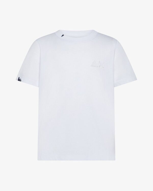 T-shirt mezza manica con ricamo logo vintage sul retro