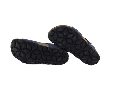 Sandalo in eco pelle con doppia fibbia
