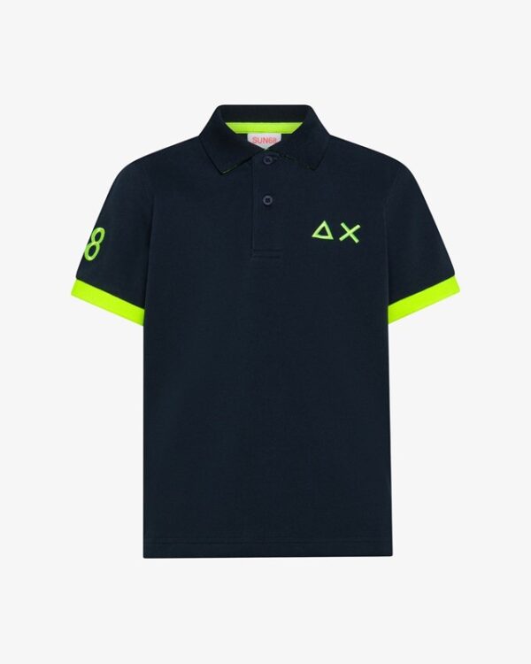 806F752D3753B605555ACD72B99FC478_ T-shirt polo con logo fluo