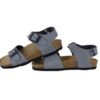Sandalo in eco pelle con doppia fibbia