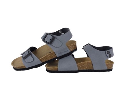 Sandalo in eco pelle con doppia fibbia