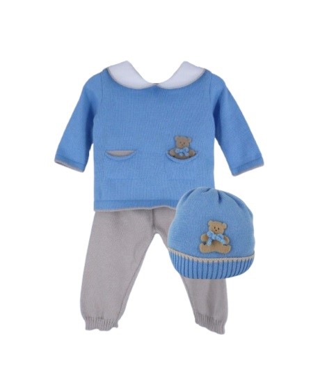 Completo manica lunga orsetti con cappellino