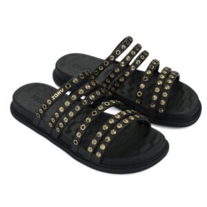 Sandalo multi fasce con borchie